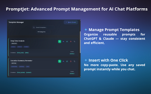 PromptJet :: Supercharge your AI prompts with intelligent shortcuts and templates