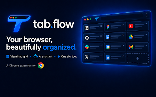 tab.flow - Visual Tab Manager & AI Assistant :: Visual tab grid + AI assistant to organize, search, and manage all your tabs instantly. Press Alt+Q to never lose a tab again.