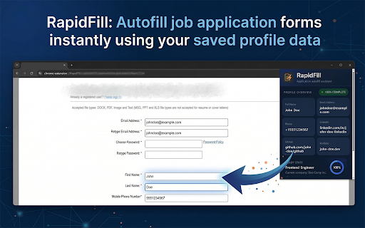 RapidFill :: Autofill job application forms instantly using your saved profile data