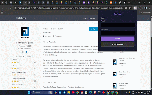 AutoTrack - Auto Job Saver :: Quickly save jobs to your dashboard.