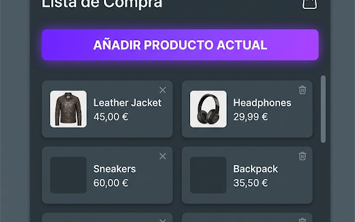 Shopping List :: Save and organize your favorite products from any online store locally in your browser.