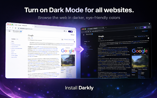 Darkly - Dark Mode :: Intelligent dark mode for every website.