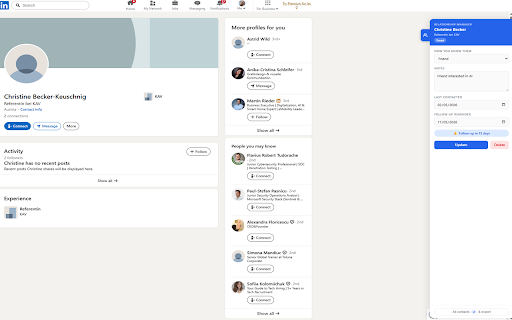 LinkedIn Relationship Manager :: Track LinkedIn connections with notes and follow-up reminders. Your data stays in your browser.