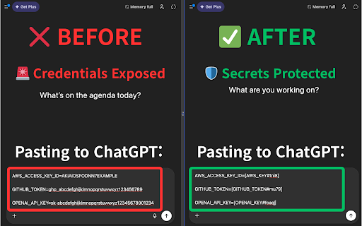 Clip Guard AI :: Automatically detect and mask API keys, tokens, and secrets when pasting to AI chatbots