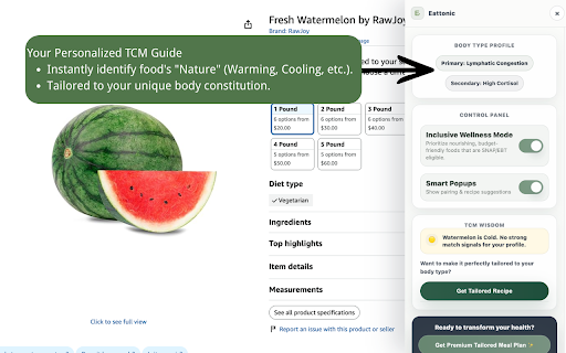 EatTonic :: Shopping companion for food guidance with clearly disclosed affiliate grocery links.
