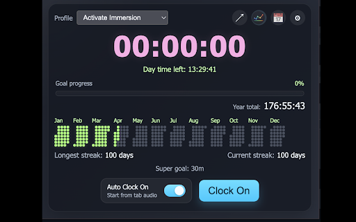 CountDown Pro :: Track focused daily time, streaks, yearly totals, and profile-based immersion goals.