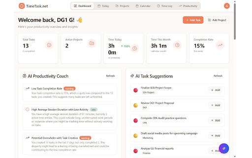 TimeTask - Time Tracker :: Track your time seamlessly across the web with TimeTask.net