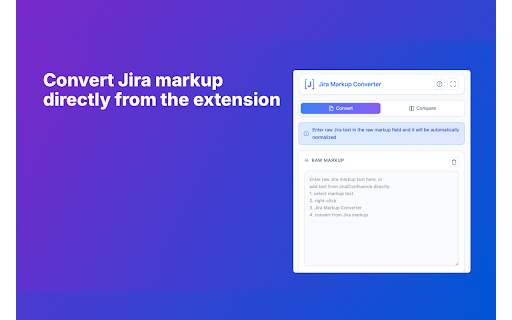 Jira Markup Converter :: Convert Jira markup into clean, readable text or compare two versions of Jira markup side-by-side.