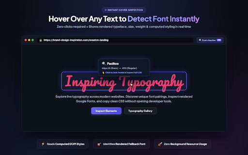Font checker :: Accurate font identifier and typeface finder. Use Font checker to inspect typography, check typeface, and identify letter type.