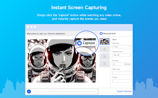 Storyonboards: Shot list Frame Master,Video screenshot and annotation :: Easily capture screenshots as you watch videos online, add professional annotations for each frame and organize them into a shotlist
