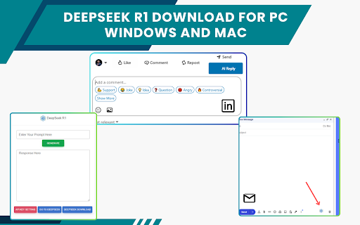DeepSeek R1 Download For PC, Windows and Mac :: A simple extension for using DeepSeek on your PC, Mac, and Windows.