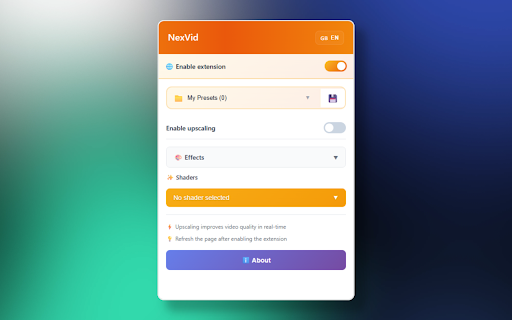 NexVid - Real-time Video Upscaler & Enhancer :: Upscale and enhance videos
