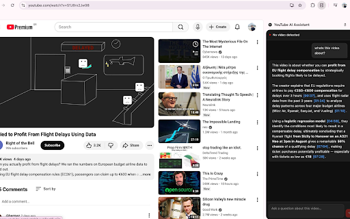 YouTube AI Assistant :: Ask AI questions about any YouTube video using its transcript and comments