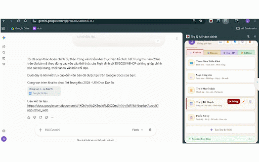Trợ lý AI Hành chính :: Trợ lý hành chính thông minh — Tự động hoá văn bản, báo cáo, họp hành trên Google Workspace.