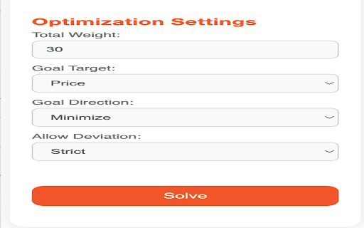 Dessert Solver :: Solve your dessert optimization easily!