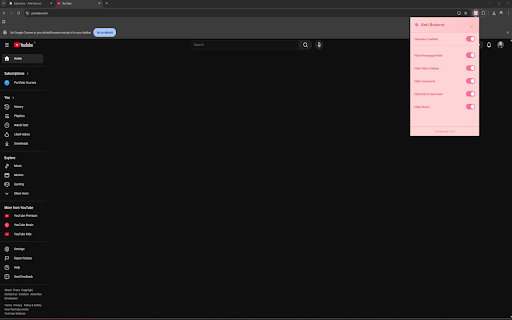 Anti Brainrot :: Reclaim your focus by removing YouTube's algorithmic distractions