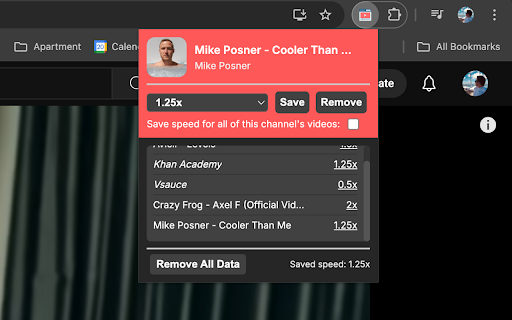 Youtube Default Video Speed :: A Chrome extension to set the default Youtube playback speed for specific, user selected videos or channels.