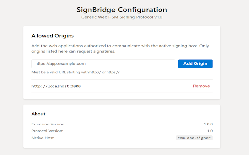 SignBridge :: Generic Web HSM Signing Protocol Adapter
