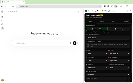 Story Prompt AI — 1-Click Story Generator :: Generate complete AI stories with scene prompts, narration, and character profiles using your own Gemini key. For content creators.