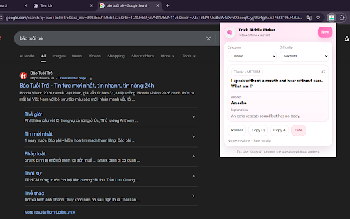 Cute Trick Riddle Maker :: Generate cute trick riddles and reveal answers in a simple popup (offline).
