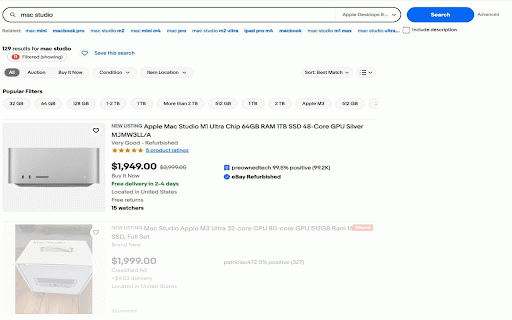 eBay Seller Filter :: Filter out eBay listings from low-reputation sellers and Classified Ads