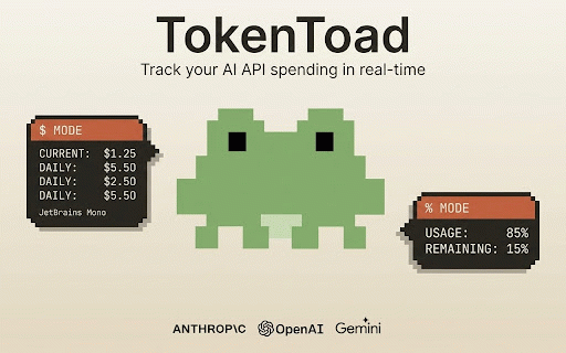 TokenToad :: TokenToad — track your AI spending and usage. API billing, tokens, rate limits for Anthropic, OpenAI, Gemini