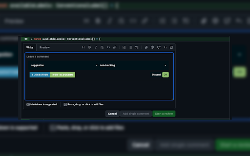 Conventional Shields for GitHub :: Add conventional comment shields to GitHub PR review comments