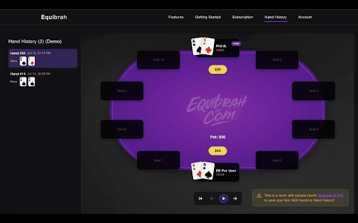 PokerNow HUD, Calculator, and more! - Equibrah :: Improve at poker instantly with Equibrah – dominate your Poker Now games and crush your friends today!
