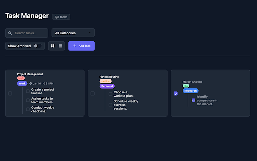 Task Scheduler :: Organize tasks with categories, subtasks, due dates, and notifications. A powerful task manager for better productivity.