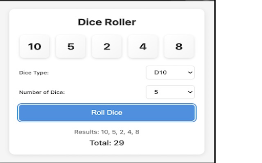 Dice Roller :: A clean and sleek dice roller with animations