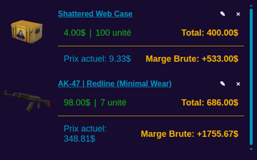 Steam Market Investment Helper :: 💰 Smart investment tool for the Steam Market - Track your skins, analyze prices, and maximize your profits! 📈🎮