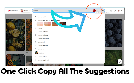 PinDude :: Copy Pinterest search suggestions to clipboard