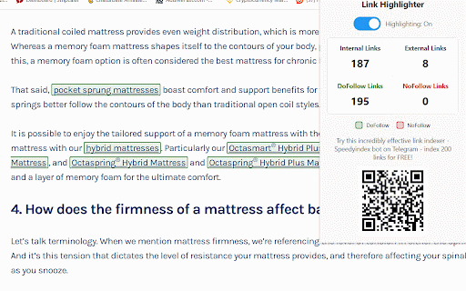 DoFollow Nofollow Links Highlighter :: Highlights dofollow links in green and nofollow links in red, with statistics.