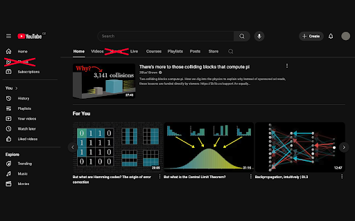 No Shorts :: Hide all YouTube Shorts and enjoy a clean, classic browsing experience.