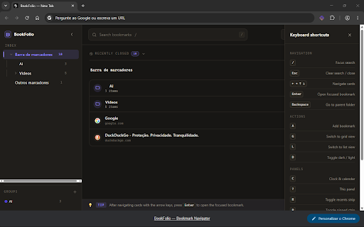 BookFolio — Visual Bookmark Manager :: Visual bookmark manager and new-tab dashboard for organizing Chrome bookmarks into daily tools, projects, research, and groups.