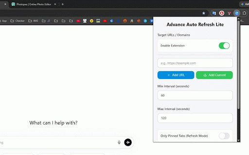 Advance Auto Refresh Extension Lite :: Auto refresh tabs with random intervals with Filters and many more features.