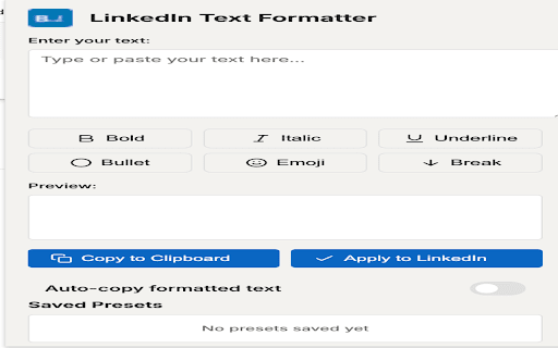 LinkedIn Text Formatter :: Format your LinkedIn posts with bold and italic text