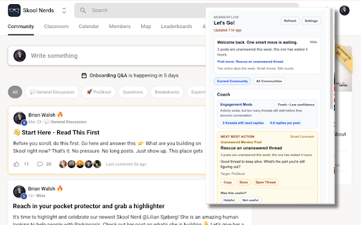 Memberflow :: Skool community coaching, tagging, and local-first activity insights.