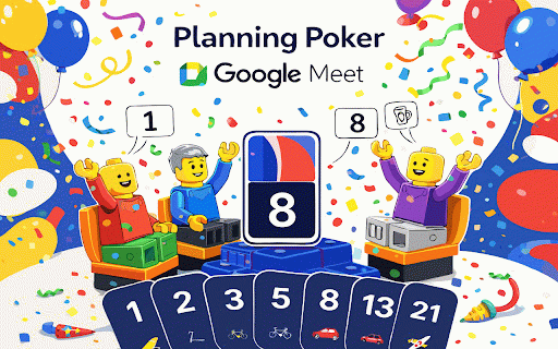 Planning Poker for Google Meet :: Planning poker in the Meet side panel: create sessions, vote, and sync estimates in real time.
