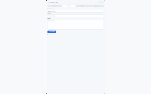 Gmail Outreach Drafts :: Create outreach email drafts directly in Gmail with templates and placeholders.