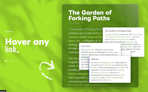 portaltext :: Every link is a portal. Hover anything, articles, images, pdfs, and get a context-aware summary on demand. Free, no account needed.