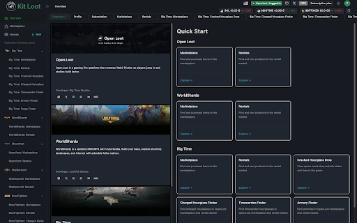 Kit Loot - (OpenLoot Ecosystem Toolkit) :: Big Time, WorldShards, Moonfrost, Shatterpoint, Boss Fighters, The Desolation, KOKODI...