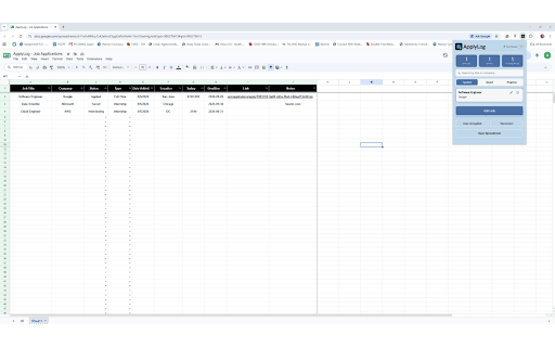 ApplyLog Job Tracker :: Track your job/internship applications and automatically sync them to Google Sheets!