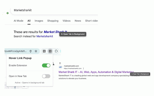 Hover Link Popup :: Shows popup to open links with customizable behavior
