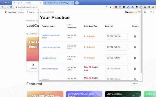 MemoLeet :: Improve your Leetcode performance with spaced repetition