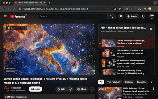 Video Speed Controller for web :: Full control over the speed of any HTML5 video. Watch lectures faster or slow down moments. Control playback with convenient hotkeys