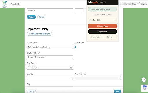 JobsApply — Smart Form Filler :: Auto-fill job application forms using your JobsApply profile.