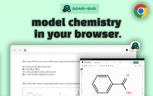 Bond Bud: Chemistry Visualization :: Chemical drawing and 3D visualization extension with enhanced reliable rendering