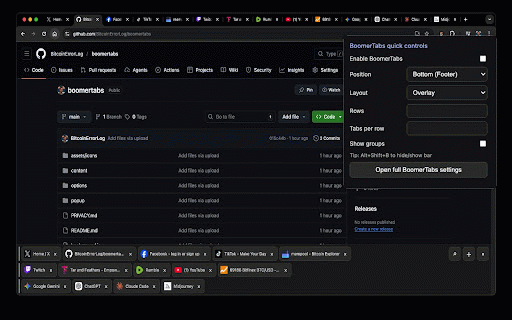 BoomerTabs :: Bigger, customizable tab tiles with groups, sizing controls, and fast navigation.