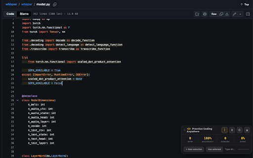 Practice Coding Anywhere :: Select code or text on any webpage and practice typing directly over the original content.